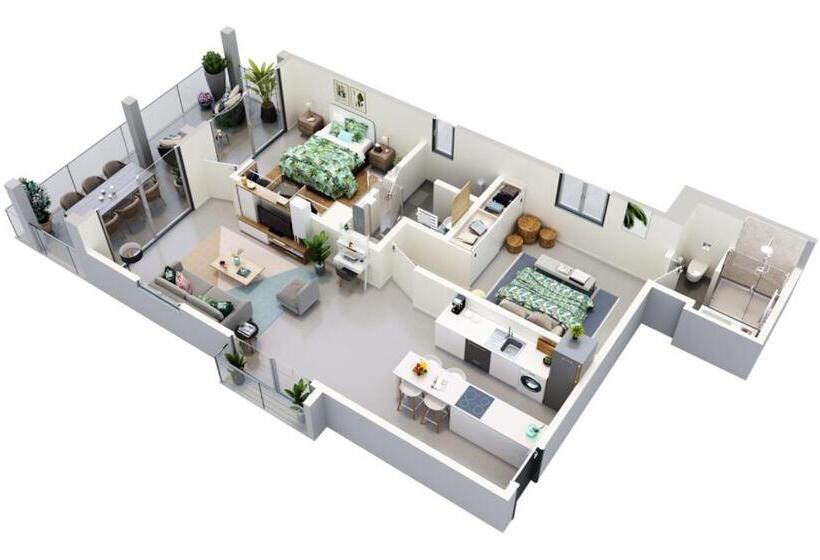 آپارتمان 2 خوابه, Palm Biche Residence