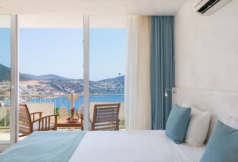 اتاق لوکس با چشم‌انداز دریا, Kalkan Oasis Hotel   Adults Only
