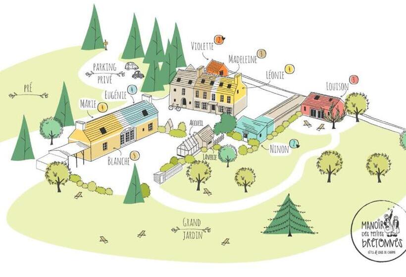 منزل غرفتين نوم, Manoir Des Petites Bretonnes