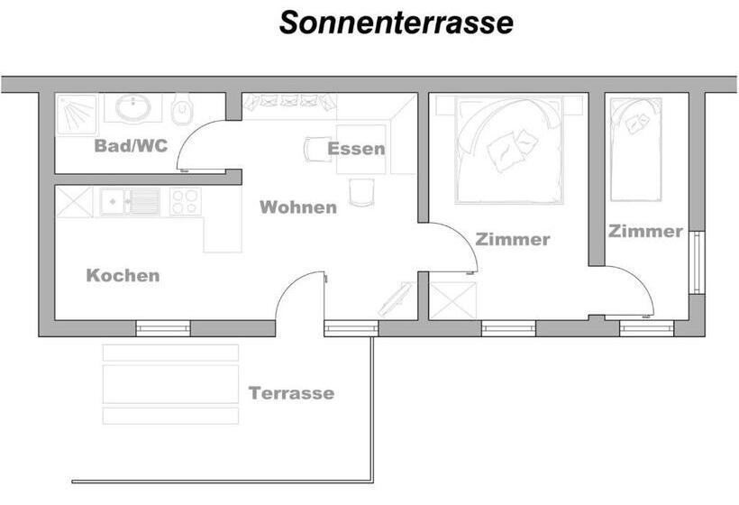 آپارتمان 1 خوابه با تراس, Pongitzerhof