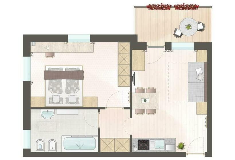 Апартаменты 1 Спальня, Residence Untermoarhof