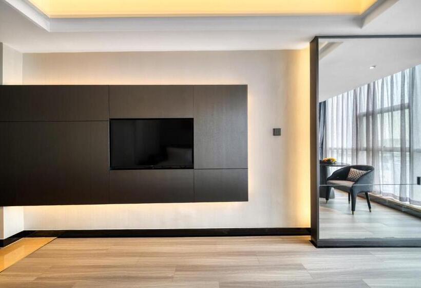 חדר דלוקס,מיטת קינג עם נוף לעיר, Yiwu International Mansion