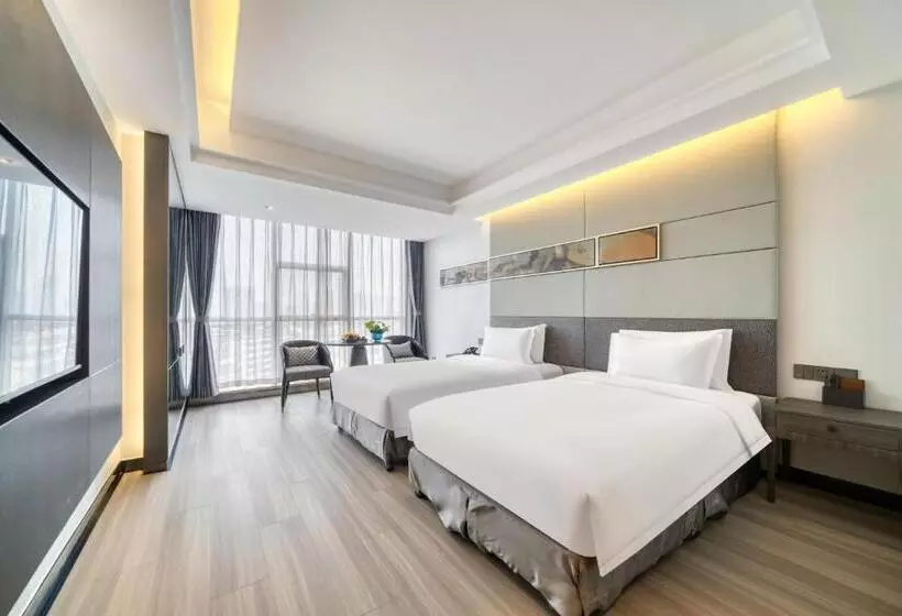 キングサイズベッド、シティビューデラックスルーム, Yiwu International Mansion