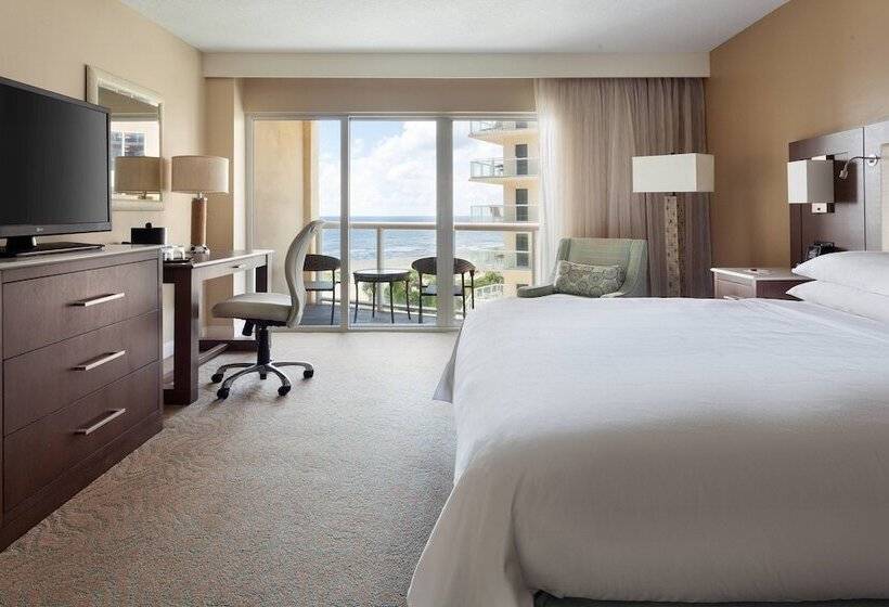 带海景的带双人床的标准间, Fort Lauderdale Marriott Pompano Beach Resort And Spa