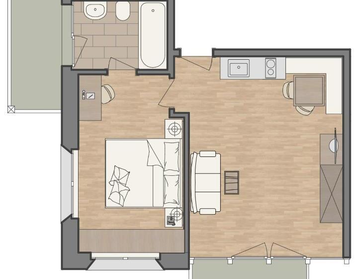 침실 1개 디럭스 아파트, Waldpark Hotel Garni