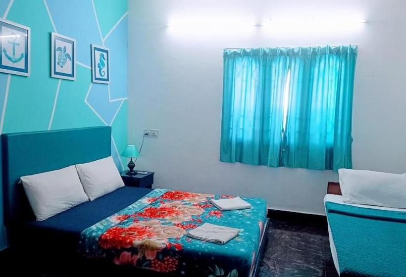 اتاق لوکس خانوادگی, Deer Suites And Spa  Rock Beach White Town Zone , French Quarter, Pondicherry