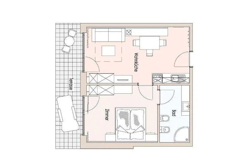 １ベッドルームアパートメント, Amelia Apartments