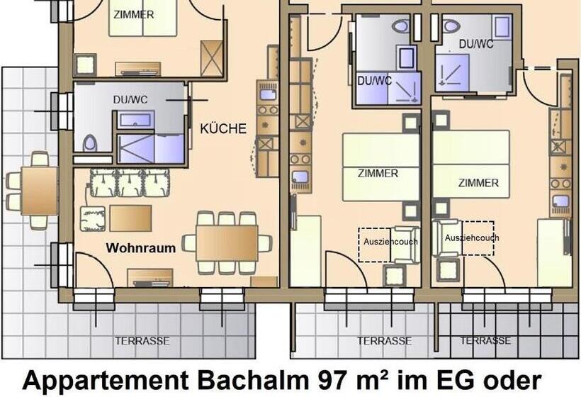 آپارتمان 3 خوابه, Pension Egger