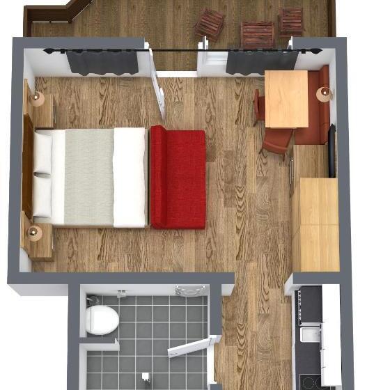 带1个卧室的带阳台的公寓, Birkenhof   Premium Apart & Suites