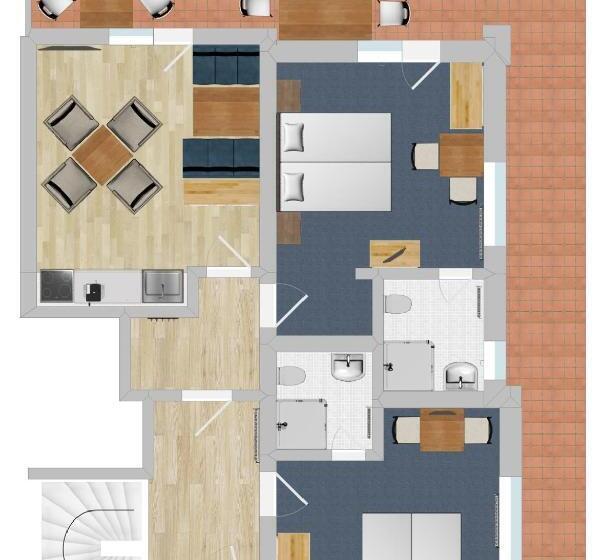 شقة غرفتين نوم مزودة بتراس, Brixana