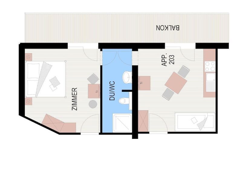 Апартаменты 1 Спальня с Балконом, Appartements Glungezer
