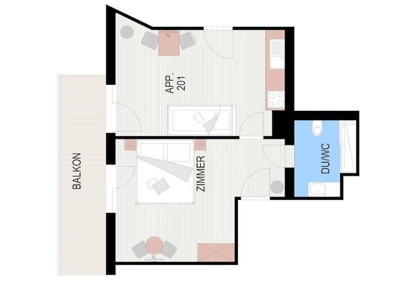 Апартаменты 1 Спальня с Балконом, Appartements Glungezer