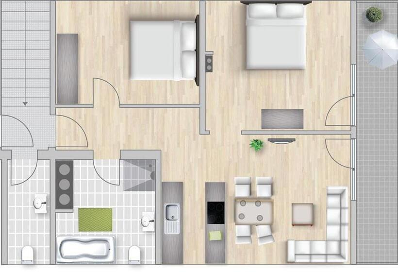 带2个卧室的公寓, Das Schönanger Ferienwohnungen