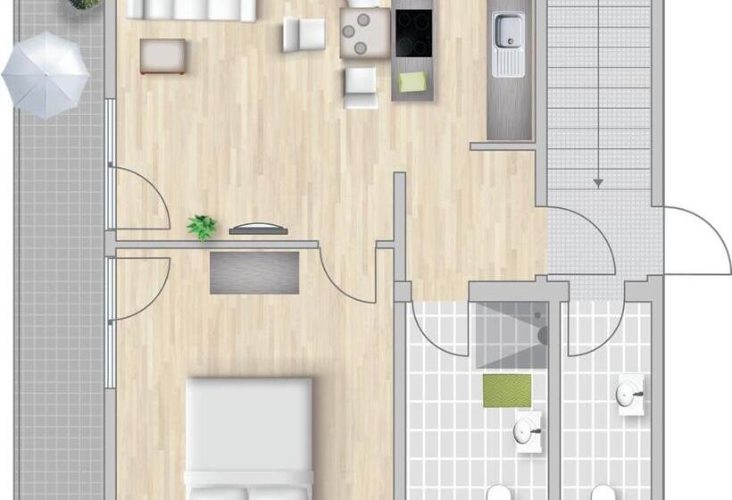 带1个卧室的公寓, Das Schönanger Ferienwohnungen