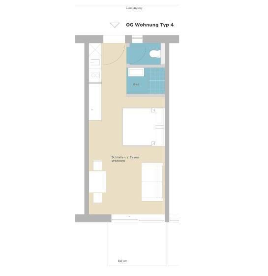 テラス付きスタンダードワンルーム, Gut Hügle Erlebnishof