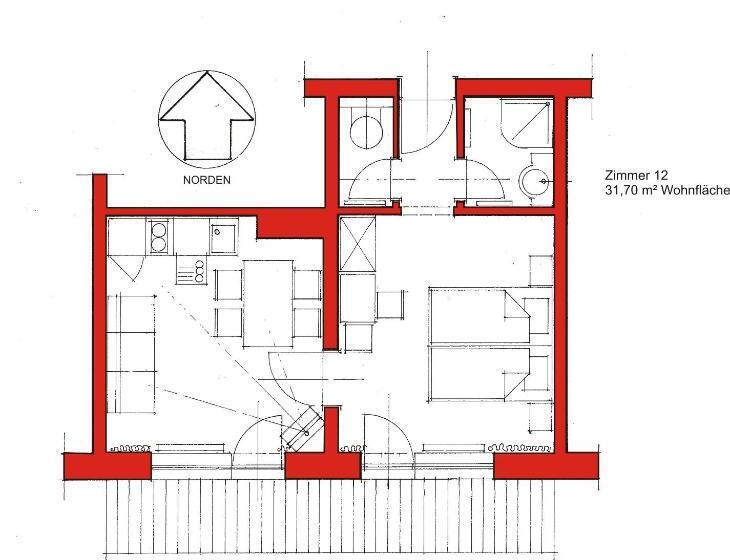 شقة غرفة نوم واحدة مزودة بشُرفة, Garni Brigitte
