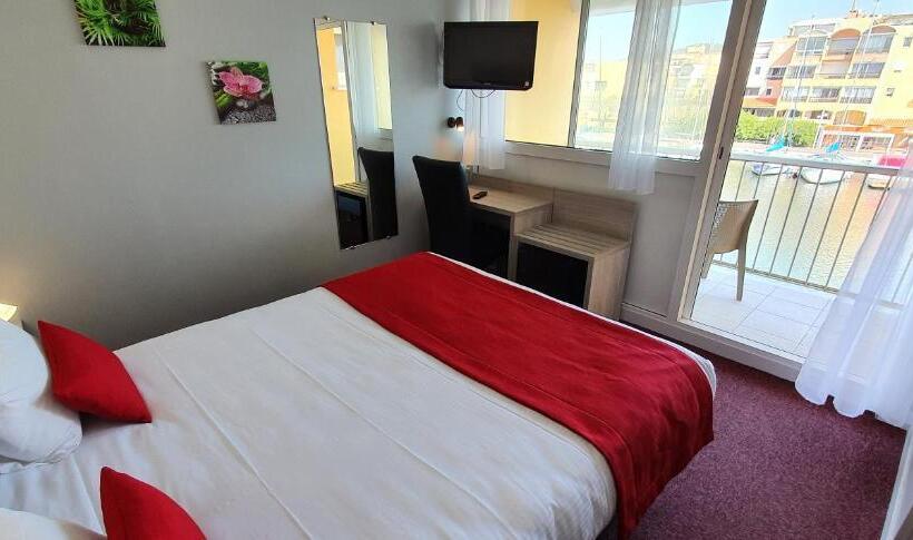 스탠다드 발코니 룸 바다 전망, Hôtel Port Beach