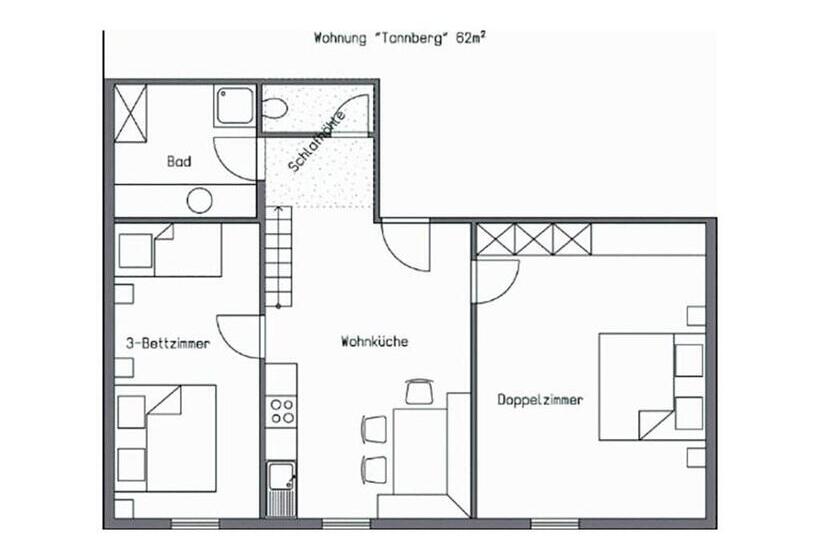 آپارتمان 2 خوابه, Nigschhof