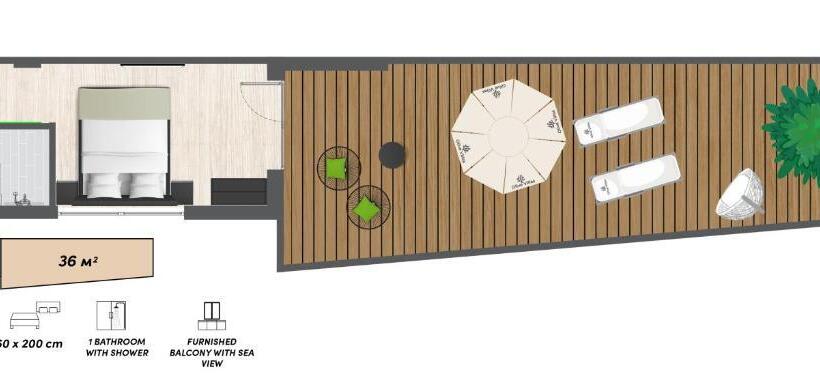 Номер Basic с Балконом, Olive Villas Beach