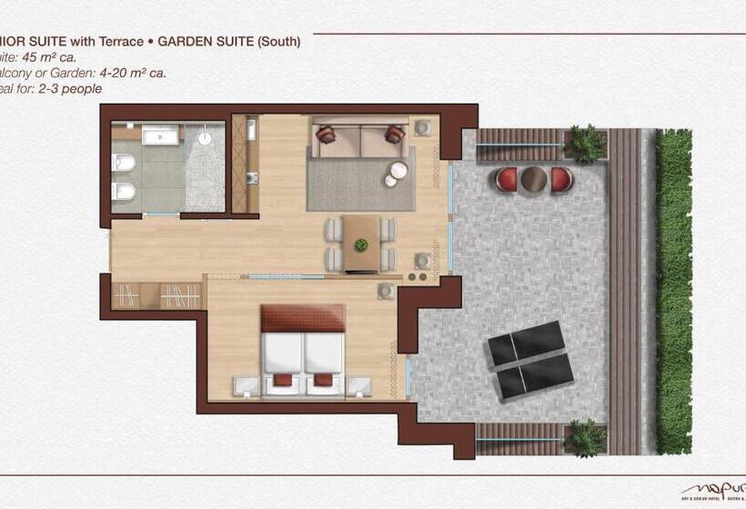 سوئیت جونیور با تراس, Art & Design Hotel Napura