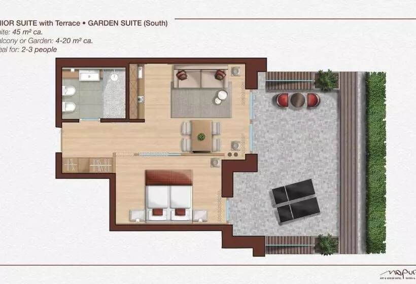 سوئیت جونیور با تراس, Art & Design Hotel Napura