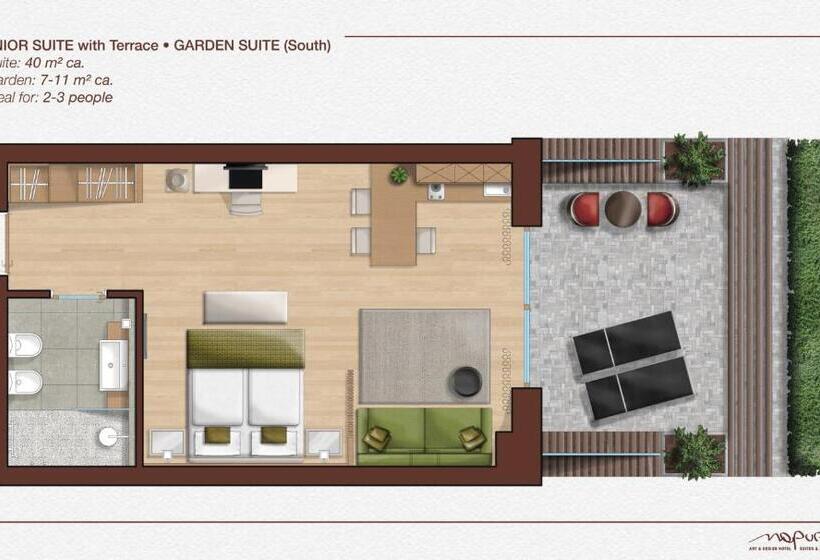 سوئیت جونیور با تراس, Art & Design Hotel Napura