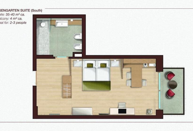 سوئیت جونیور با چشم‌انداز کوهستان, Art & Design Hotel Napura