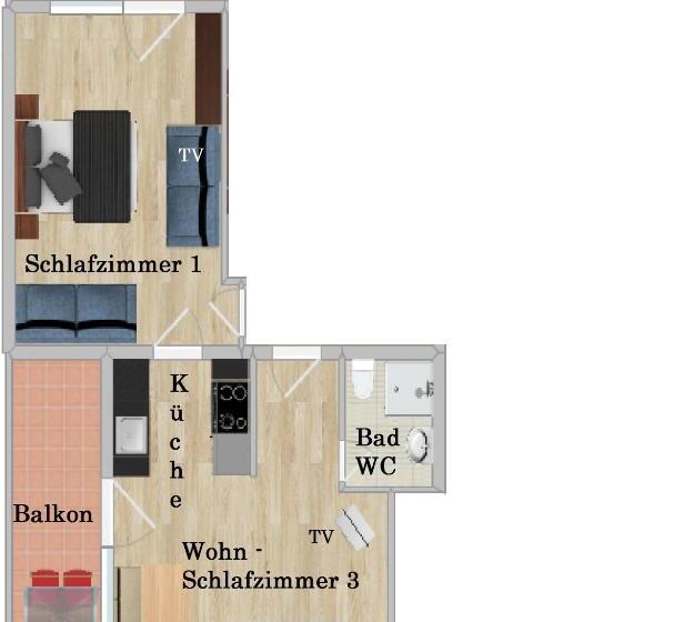 דירה בת חדר שינה 1 עם מרפסת, Pension Mühlenheim