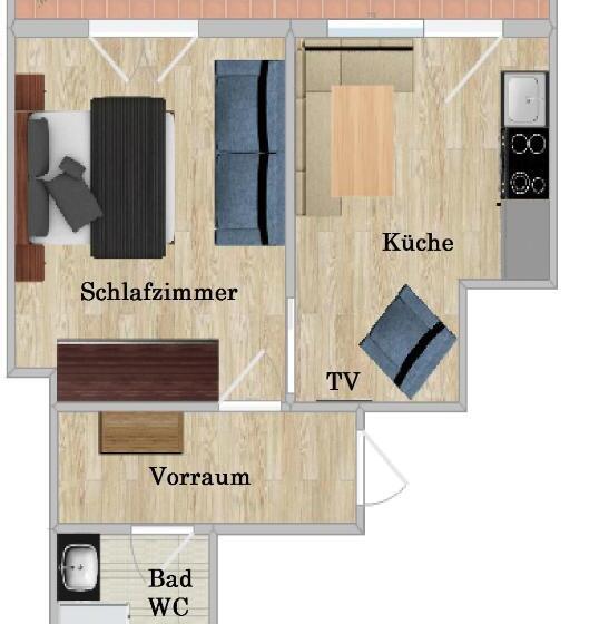 Апартаменты 1 Спальня с Террасой, Pension Mühlenheim