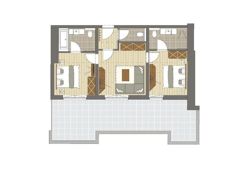 2 베드룸 디럭스 스위트, Stadt Wien