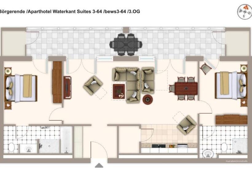 Family Suite, Aparthotel Waterkant Suites Fewos Am Meer Mit Spa