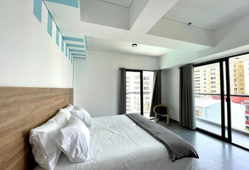 חדר סטנדרט נוף לים עם מרפסת, 3h Hotel Rodadero Santa Marta