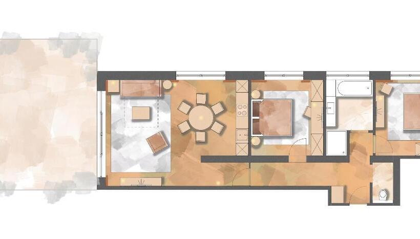 带2个卧室的套房, Schranz