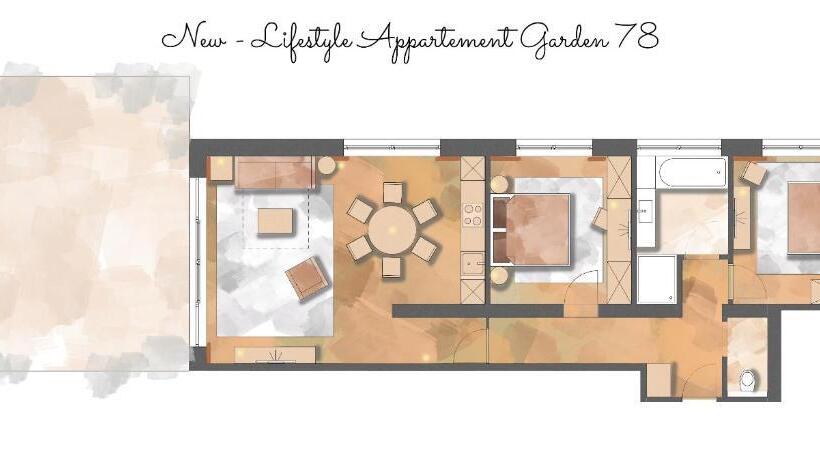 带2个卧室的套房, Schranz