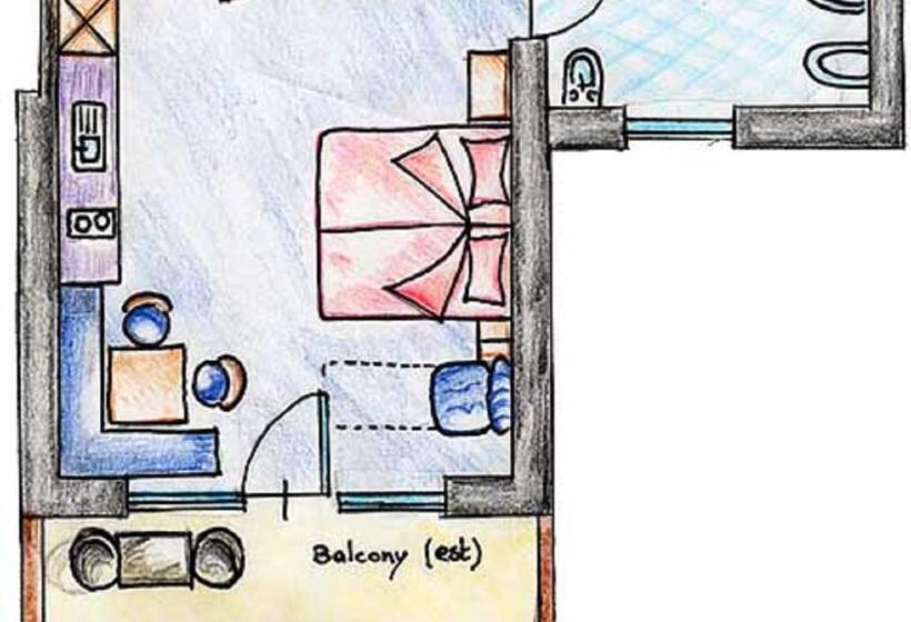 带观景的标准工作室, Garni La Majon