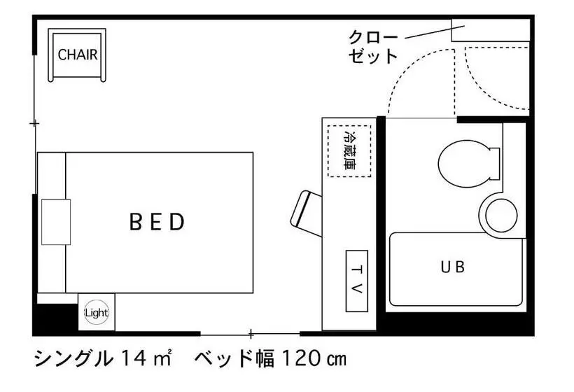 ダブルベッドのベーシックルーム, Areaone Takamatsu