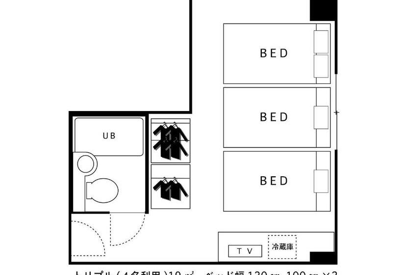 스탠다드 트리플 룸, Areaone Takamatsu