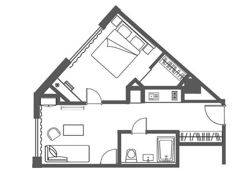 带1个卧室的豪华公寓, Citadines Harbour Front Yokohama