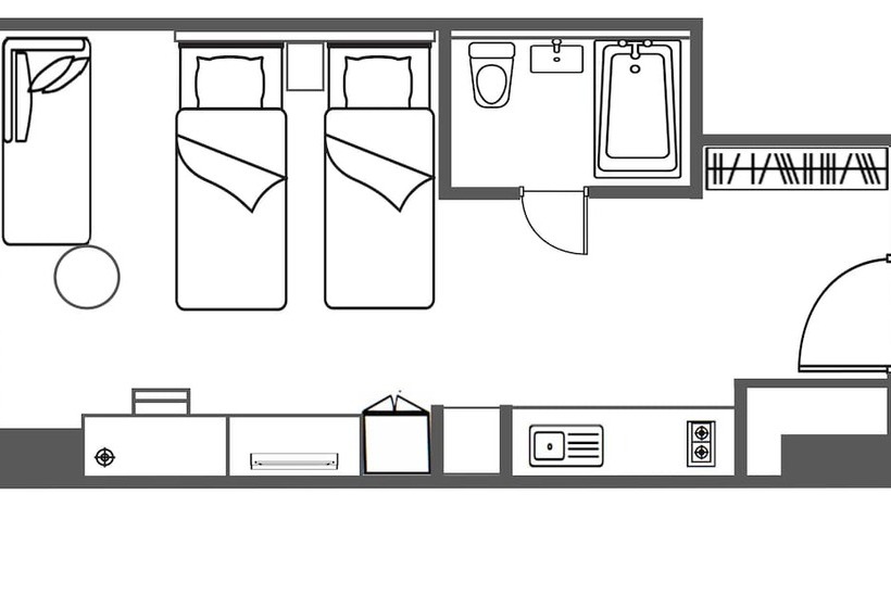 高级客房, Citadines Harbour Front Yokohama