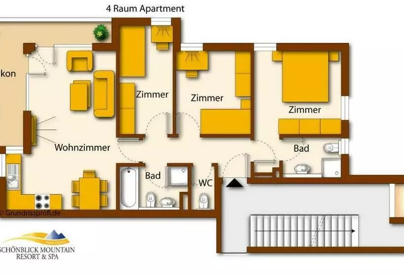 ３ベッドルームアパートメント, Schönblick Mountain Resort & Spa   Das Original!