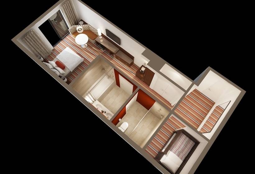 חדר אקונומי מיטה זוגית, Courtyard By Marriott Anaheim Theme Park Entrance