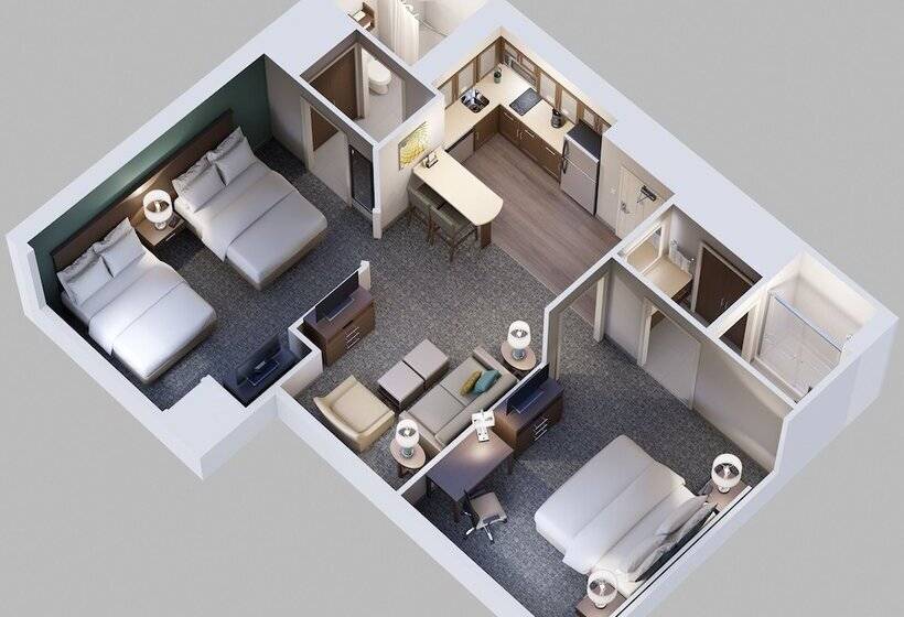带2个卧室的套房, Staybridge Suites Merrillville, An Ihg