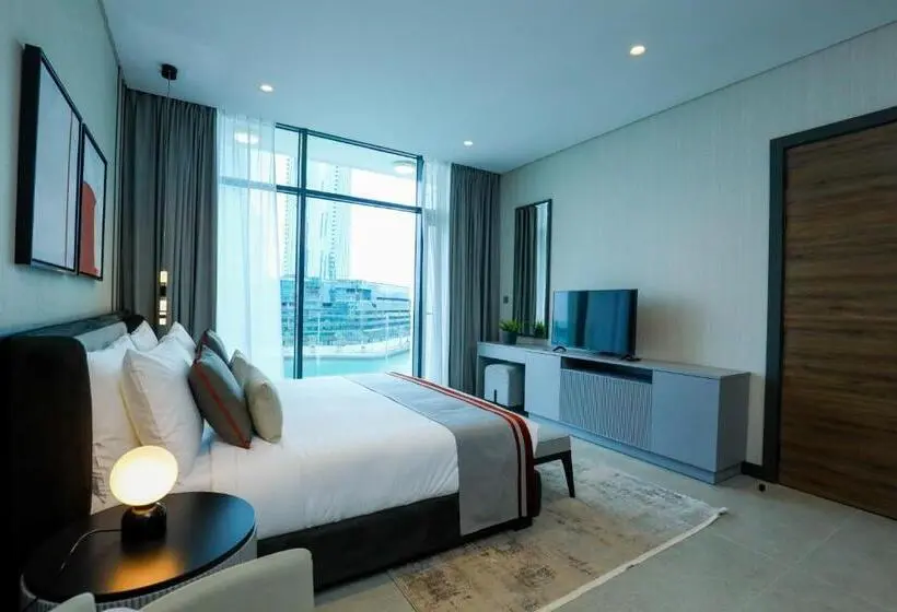 آپارتمان 1 خوابه با چشم‌انداز جانبی دریا, Charthouse Bahrain