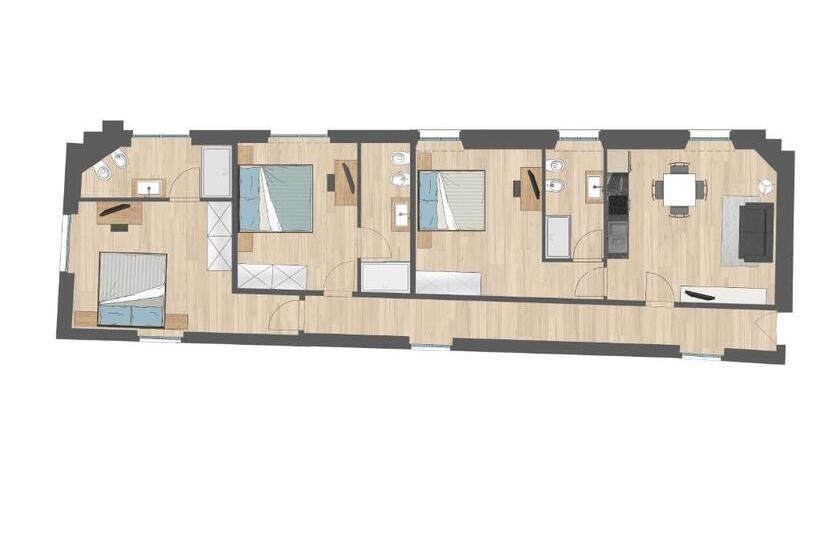 آپارتمان 3 خوابه, Ah Villaglori Boutique Apartments