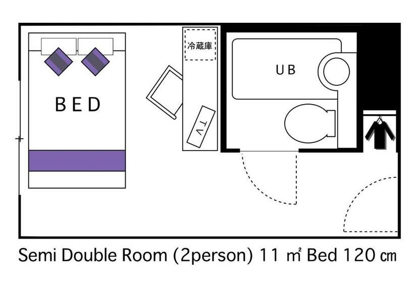 베이직 룸 더블 침대, Areaone Oita