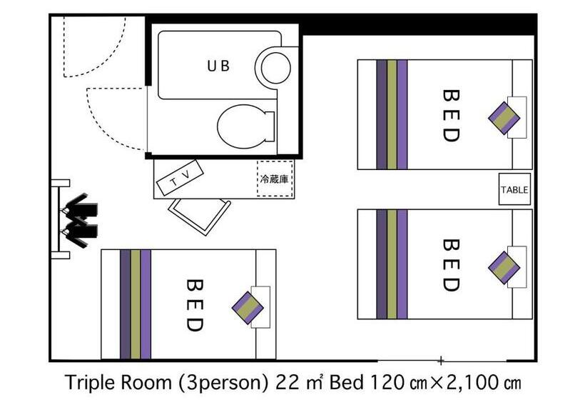 스탠다드 트리플 룸, Areaone Oita