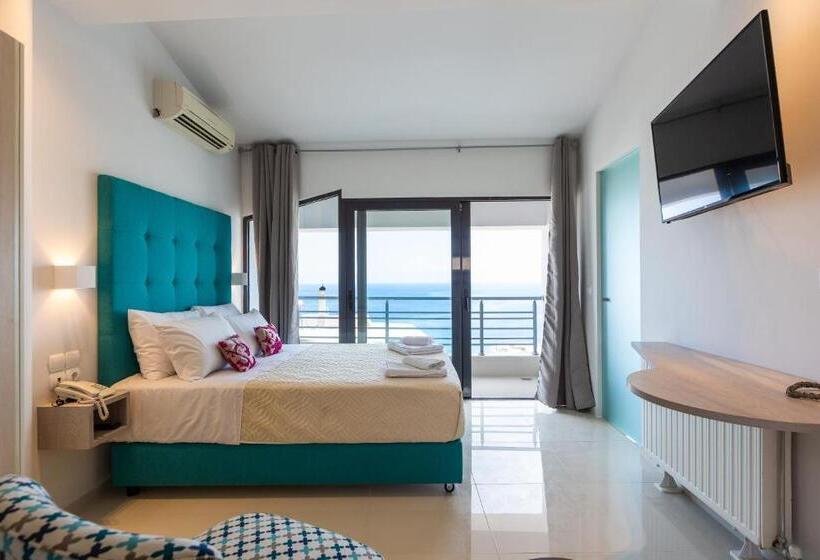 סוויטה עם ג'קוזי, נוף לים, Rethymno Hills