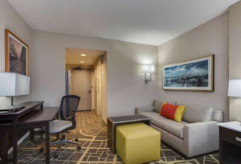 带双人床的标准工作室, Homewood Suites By Hilton Savannah Historic Dist/riverfront