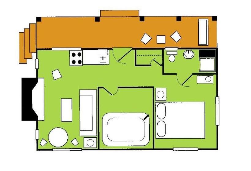 带1个卧室的高级公寓, Fire Mountain Resort