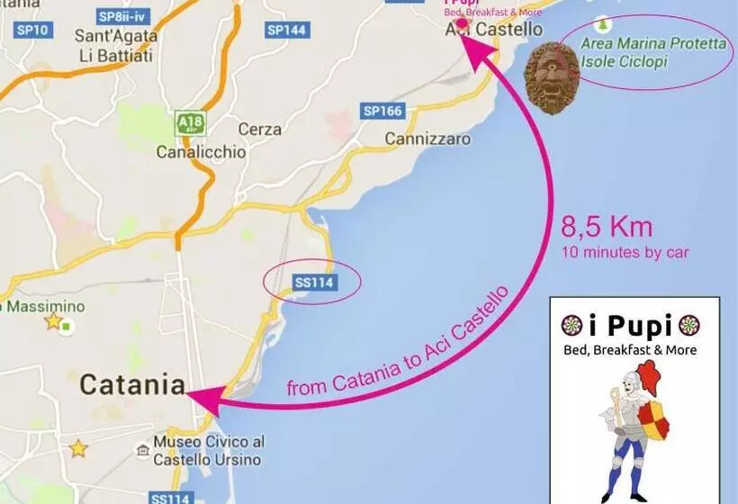 Economy-huone Merinäkymä, Pupi Catania Etna B&b